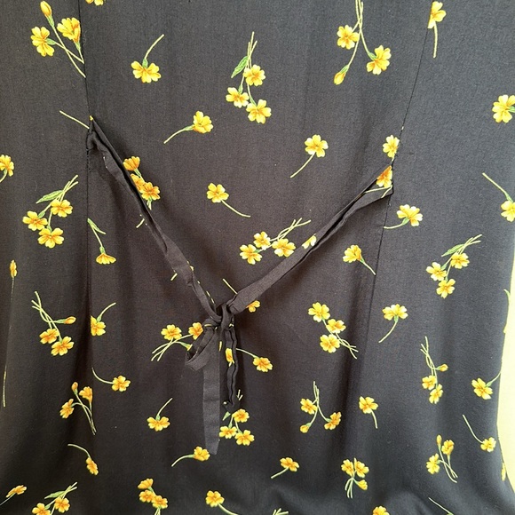 Jessica Howard navy blue and yellow floral button up maxi dress size 14 - Picture 8 of 9